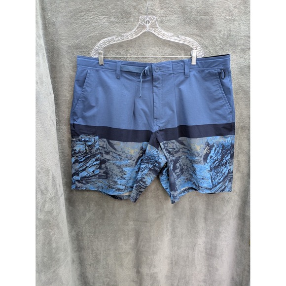 Realtree Fishing Shorts Mens 3XL ALTERED 46" Waist Blue Aspect Water Camo - Picture 1 of 11